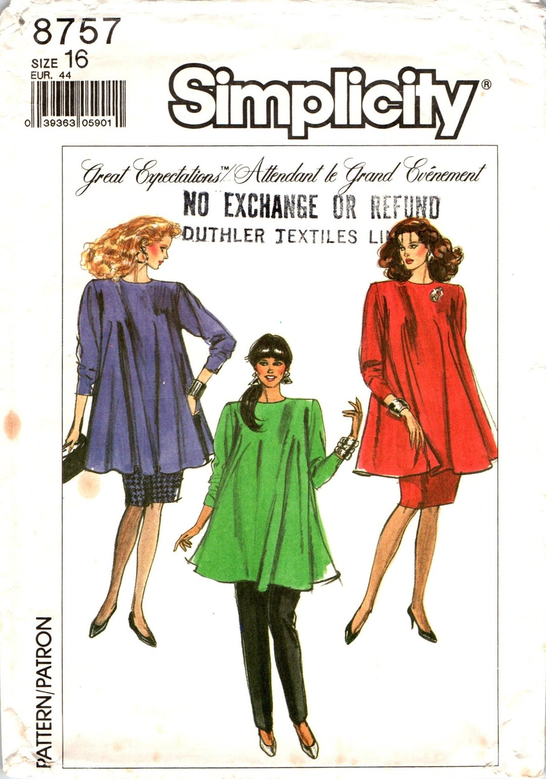 Easy MATERNITY WEAR Sewing Pattern for Women Misses Size 16 Simplicity ...