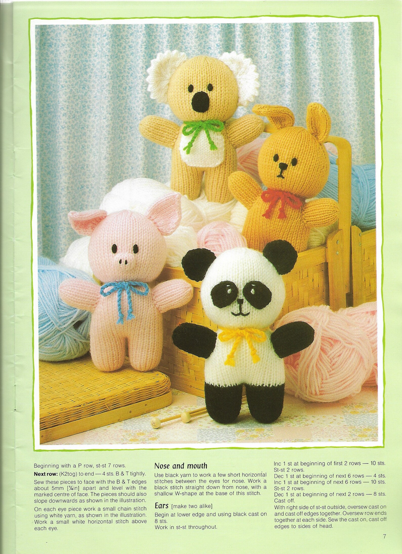 KNITTED ANIMALS by Jean Greenhowe Soft Toy Knitting Patterns Etsy
