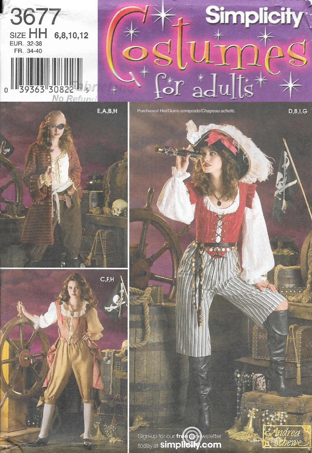ADULT PIRATE COSTUMES Sewing Pattern Women Misses Size 6 8 10 Etsy UK