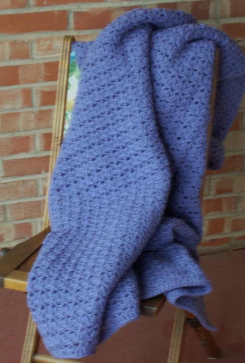 dark lavender sofa throw Handmade crochet blanket PURPLE soft throw ready to ship soft lap blanket