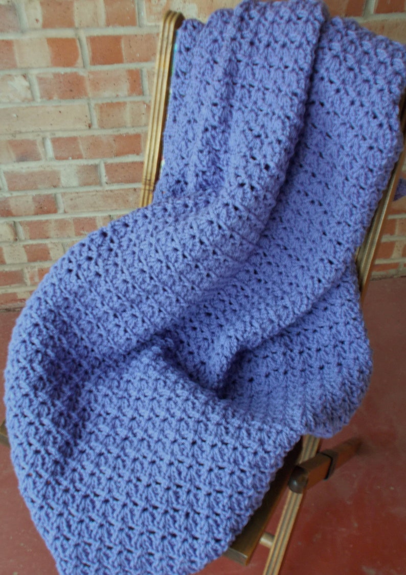 dark lavender sofa throw Handmade crochet blanket PURPLE soft throw ready to ship soft lap blanket