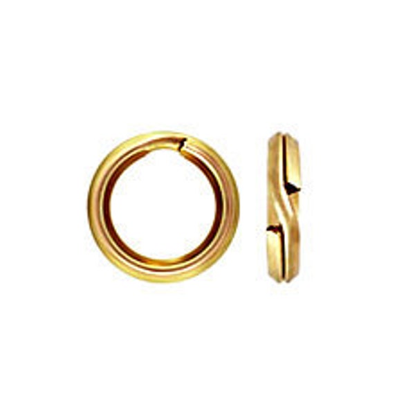 10 Pc 5.2mm Gold-Filled Split Rings, Choose Quantity 10, 20, 50 Pcs Gold filled split rings, 14/20 Gold filled   14k Gold Fill Findings