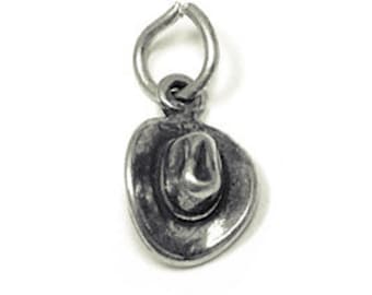 Cowboy Hat Charm Sterling Silver 12mm, silver Western Charms, Sterling Silver Charms, Cowboy Charm, Old West Charm, Cowboy Hat charm - SP842