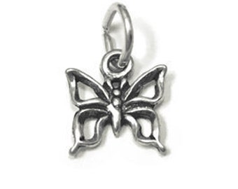 Butterfly Charm Sterling Silver 9mm, silver Insect Charms, Sterling Silver Charms, Animal charms, Nature charms, Butterfly charms - SP802