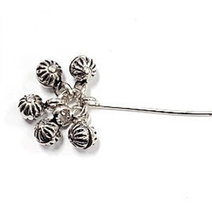1 Pc 2.5&quot; 20 Gauge Sterling Silver Headpin Pin with 5 Balls Cluster Sterling Silver Headpins, Wholesale Sterling Silver Findings - SW12