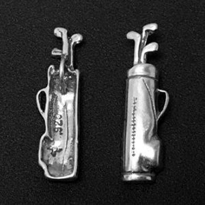 Golf Bag Charm Sterling Silver 23.5mm, silver Golf Charms, Sterling Silver Charms, Sports Charms, Games Charms, Golf Bag charms - SP261