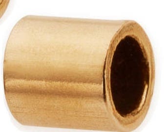 May include: Two gold-colored metal tubes, each with a smooth, cylindrical shape and a hollow center. The tubes are approximately 1 inch in length.