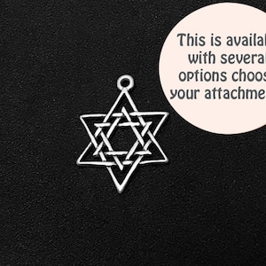 Star Of David Charm Sterling Silver 18.5mm, silver Star Charm, Sterling Silver Charms, Jewish, Religious charms, Star Of David Charms -SP290