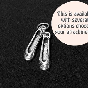 Ballet Slippers Charm 2 Pc set Sterling Silver 22mm Silver Ballet Shoes Charms, Sterling Silver Charms, Dance Charms, Ballet Slippers charms