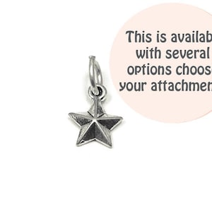 5 Point Star Charm Sterling Silver 10mm, silver Star Charms, Sterling Silver Charms, Space charms, Celestial charms, Star Charms - SP850