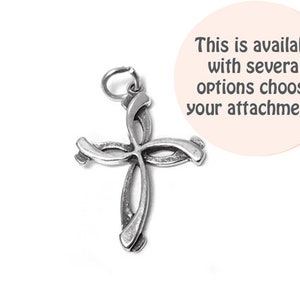 Swirl Cross Charm Sterling Silver 30mm, silver Cross Charms, Sterling Silver Charms, religious charms, Swirl Cross charms SP429 image 1