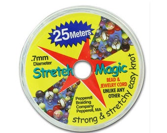 Stretchy Cord 0.7mm 25 meter, Clear, Stretch Magic 25 meter 0.7mm clear stretchy Elastic Cord, Stretchy Cord for jewelry- SMF2501