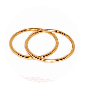 Thin -1mm Gold Stacking ring, 14k gold fill stacking rings, 14k gold fill stackable rings, delicate gold ring, Many Sizes, Plain