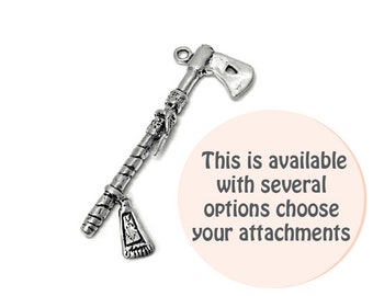 Tomahawk Charm Sterling Silver 36mm, silver Indian Charms, Sterling Silver Charms, Hatchet charms, Axe charms, Tomahawk charms - SP664