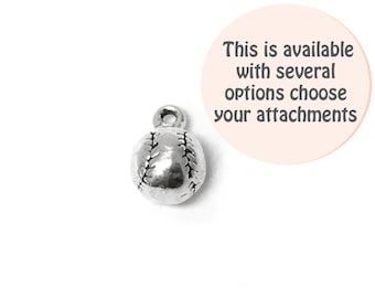 Baseball Ball Charm Silver 8.5mm, silver Baseball Charms, Sterling Silver Charms, Team Sports charms, Baseball Ball charms SP266