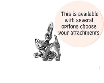 Kitten Charm Sterling Silver 12mm, silver Cat Charms, Sterling Silver Charms, Pet charms, Animal charms, Kitty Charms, Kitten charms - SP504