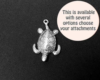 Turtle Charm Sterling Silver 27mm, silver Tortoise Charms, Sterling Silver Charms, Animal charms, Sea Charms, Sea Turtle charms - SP189