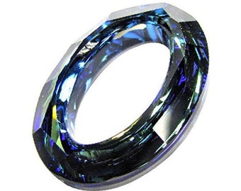 Swarovski 4137  22mm Crystal Bermuda Blue Oval Ring Cosmic Oval Fancy Stone Choose Package Quantity 1, 2, 12, 24 pieces whole swarovski