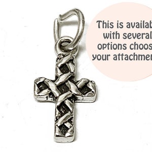 Sterling Silver Cross Charm 14mm, silver Cross Charms, .925 Sterling Silver Charms, religious charm, christian charm, Cross charms - SP959