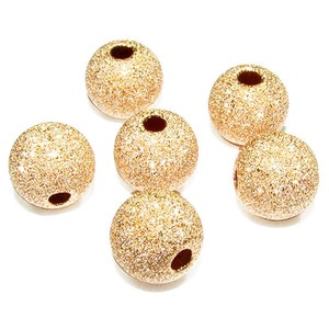 14K Gold-Filled Stardust Beads, 3mm (25 Pcs) 4mm(25 Pcs) 5mm(10Pcs), 6mm (10 Pcs), 7mm (4 Pcs), 8mm (4 Pcs), 10mm  Choose Bead Size