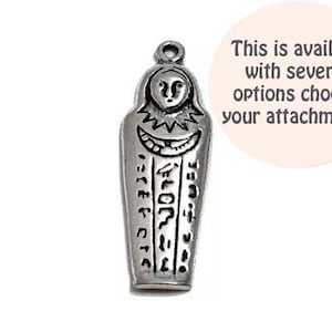 Sarcophagus Charm Sterling Silver 28mm, Silver Pharaoh Charms, 925 Sterling Silver Charms, Egyptian Charm, Ancient Charm, Mummy Charm -SP963
