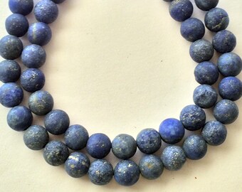 8mm Matte Lapis Round Gemstone Beads Full Strand, 49 Beads, Blue Gemstone  Beads - SLA109