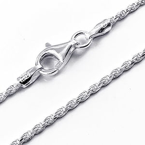 18 inch 925 Sterling Silver 1.5 mm Singapore Twist Chain Necklace. Stamped 925 Italy 030 Finished Chain, Sterling Silver Twist Chain 18&quot;