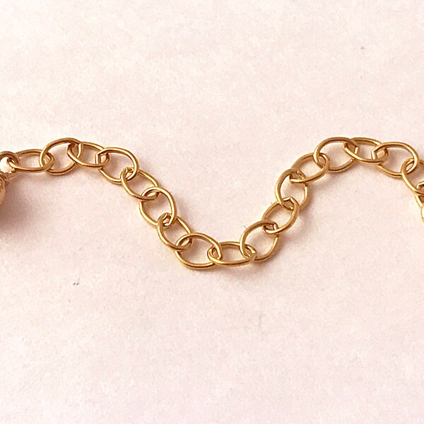 Handmade 14k Yellow Gold Filled Necklace Chain Extender Safety Chain - 3/4 Inch