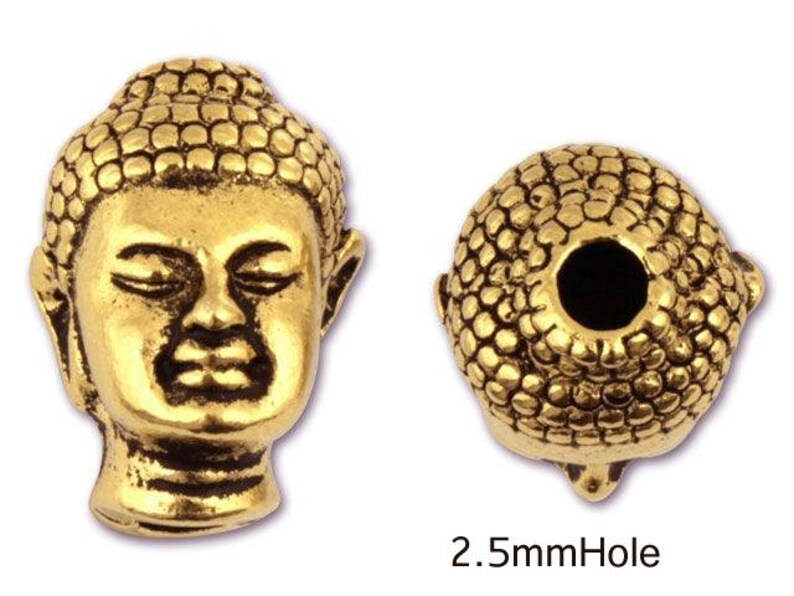 5 Pc Buddha Bead Gold Buddha Bead 13.5x10mm 2.5mm Hole Etsy