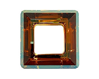 Swarovski 4439 Square Frame 30mm Copper CAL VSI faceted square Choose Package Quantity 1, 2, 4 pieces - 4439-30CPCVS
