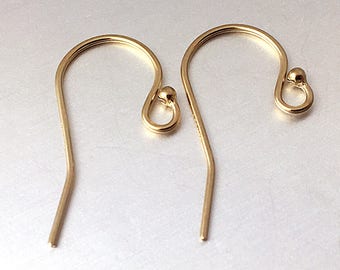 10 Pcs Gold-Filled French Ear Wires with ball end, 14k Gold-Filled Findings, 5 Pairs Ear Wires with 1.5mm ball ends GF169-2-5Pr