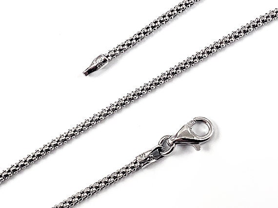 Popcorn Chain 1mm Rhodium Over Sterling Silver Popcorn Chain 1mm Rhodium Over Sterling Silver