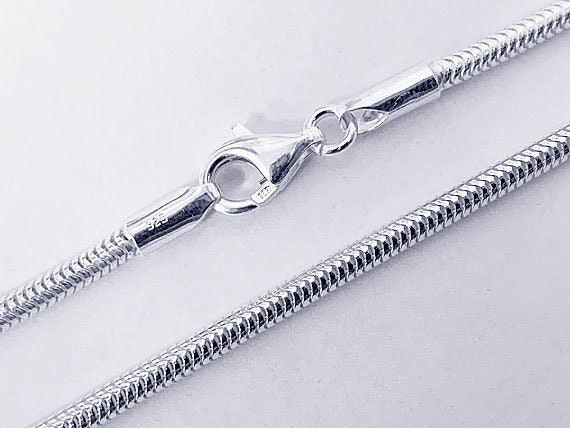 Sterling Silver Snake Chain Necklace with Barrel Clasp – 100Sterling