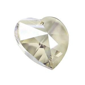 Swarovski® 6202 Heart Shape Pendant 18mm Crystal Silver Shade, 6202 Swarovski Heart Crystal Pendant, Swarovski Crystal Pendants 6202-18CLss
