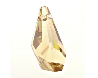 Swarovski® 6015 Polygon Drops Pendant 17mm Crystal Golden Shadow, Swarovski Crystal Pendants, Swarovski Crystal Golden Shadow - 6015-17CLgs