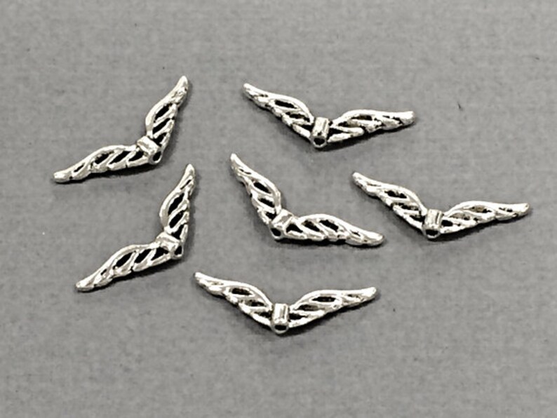PBF239 50 Pc Small Wing Beads Pewter 22 mm Antique Silver BULK Wholesale