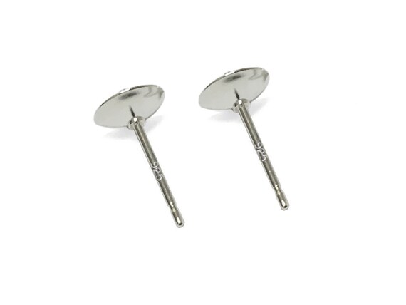 Solid Sterling Silver 925 Cup Stud Earring Post Pin 2-100 pc