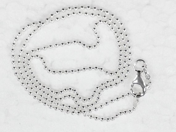 Faceted Bead Ball Chain 1.8mm Rhodium Over Sterling Silver Faceted Bead Ball Chain 1.8mm Rhodium Over Sterling Silver