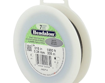 1000 Feet Beadalon 7 Strand Bead Stringing Wire Bright 0.015 Inch 0.38mm, 7 Strand Beadalon Wire 0.015" BRIGHT Stainless Steel - JW02T-8