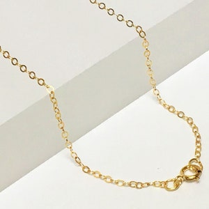 14K Gold Filled Finished Cable Chain Necklace - Choose your Length - 1.3mm Flat Cable Chain with Clasp - Finished Thin Necklace - GFCFCxx