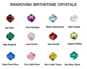 216Pc Swarovski/Preciosa Birthstone 6mm Faceted Bicones Crystal Beads 5328 - 18 of each month -SET5328-6BS216, must see details