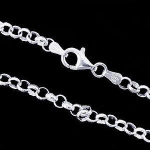 7&quot; Sterling Silver Bracelet  Rolo Chain Italian Finished Rolo Chain 4mm Unisex Lobster Clasp 7-inch length - SBROLO7-2