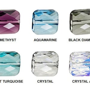 6 pcs Swarovski® 5053 Faceted Mini Square Beads 6mm, Swarovski Crystal Beads, 5053 Swarovski Crystal Mini Square Beads 6mm, Choose Color