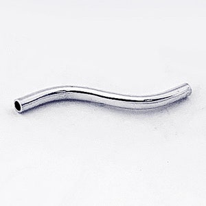 10 pcs Sterling Silver Plain S Curved Tubes 20mm Sterling Silver Smooth S Curved Tubes for jewelry making, Sterling silver findings - SB1067