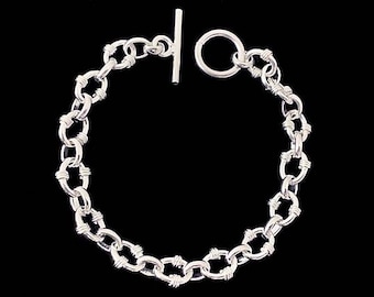 Jewels By Lux 925 Sterling Silver Cable 5.5 Bracelet with Toggle Clasp Jewels By Lux 925 Sterling Silver Cable 5.5 Bracelet with Toggle Clasp