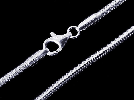 thumbnail image 2 of 4mm Sterling Silver Plated Snake Chain Necklace – 20-24" Adjustable, Lobster Clasp, Unisex #N243 2 of 5