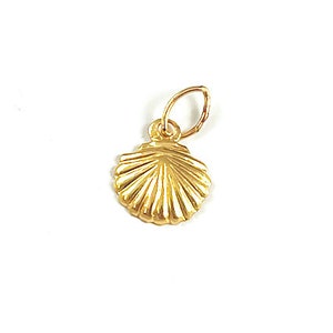 14K Gold Filled 8x9mm Shell Charm one Hole 1mm Shiny Shell Light Weight 14K Gold Fill Shell Pendant GFP128