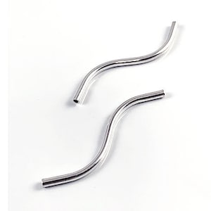 10 pcs Sterling Silver Plain S Curved Tubes 26mm Sterling Silver Smooth S Curved Tubes for jewelry making, Sterling silver findings - SB999