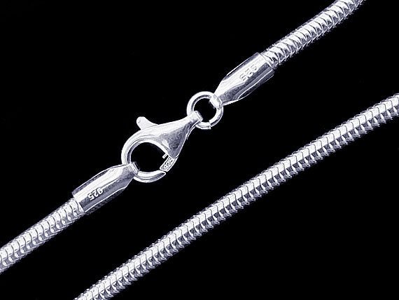 7.75 Inch Sterling Silver Snake Chain Bracelet Finished Snake
