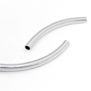 10 pcs Sterling Silver Plain Curved Tubes 2x25mm, Sterling Silver Smooth Curved Tubes for jewelry making, Sterling silver findings - SB890A